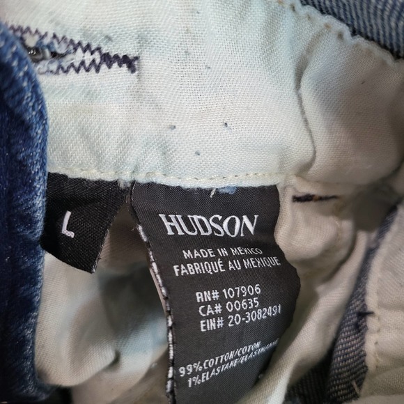 HUDSON JEANS Retail $235 JOEY DENIM EXPOSED ZIP SHORTALL ROMPER SZ Large #418 - Picture 10 of 10